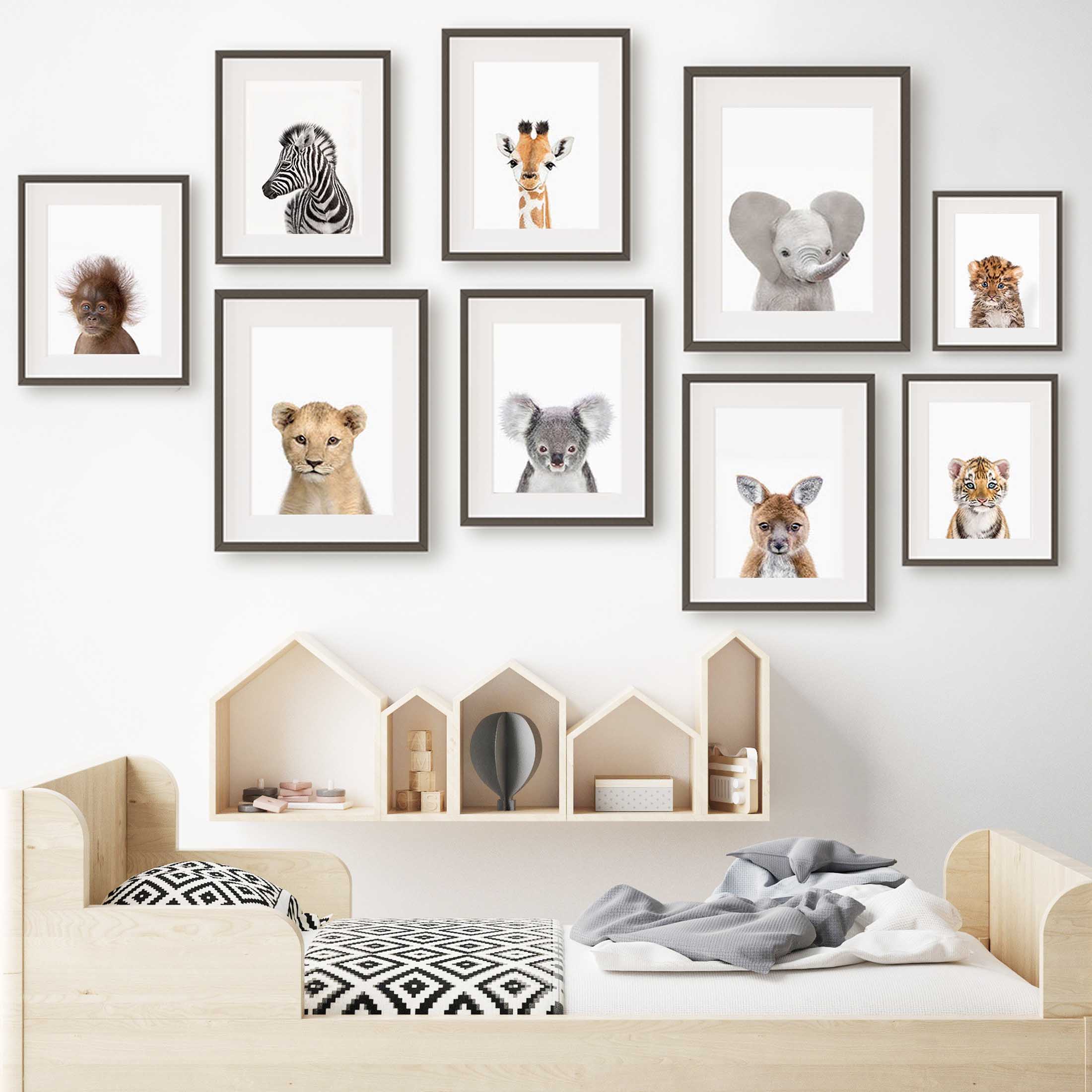 Baby Nursery Zoo Animals - لوحات فنية جدارية لغرف الأطفال بتصميم
