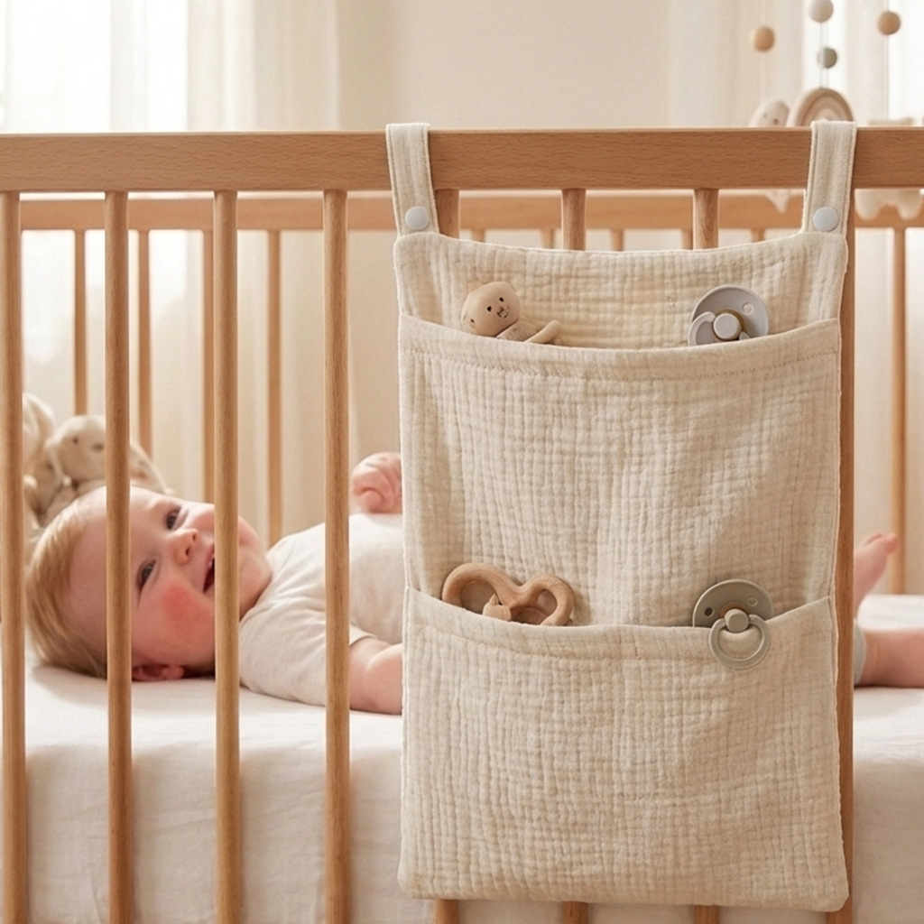 Baby Nursery Shelf - منظم سرير الأطفال، حقيبة تخزين معلقة