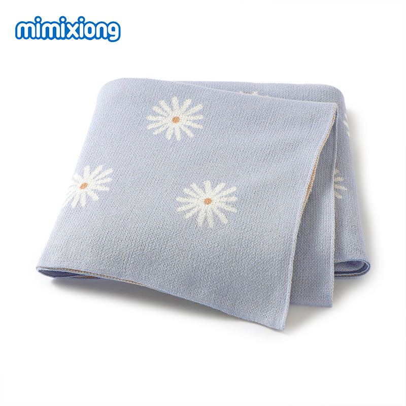 Baby Boy Nursery Quilt - طفل الأزهار البطانيات محبوك جميع الفصول