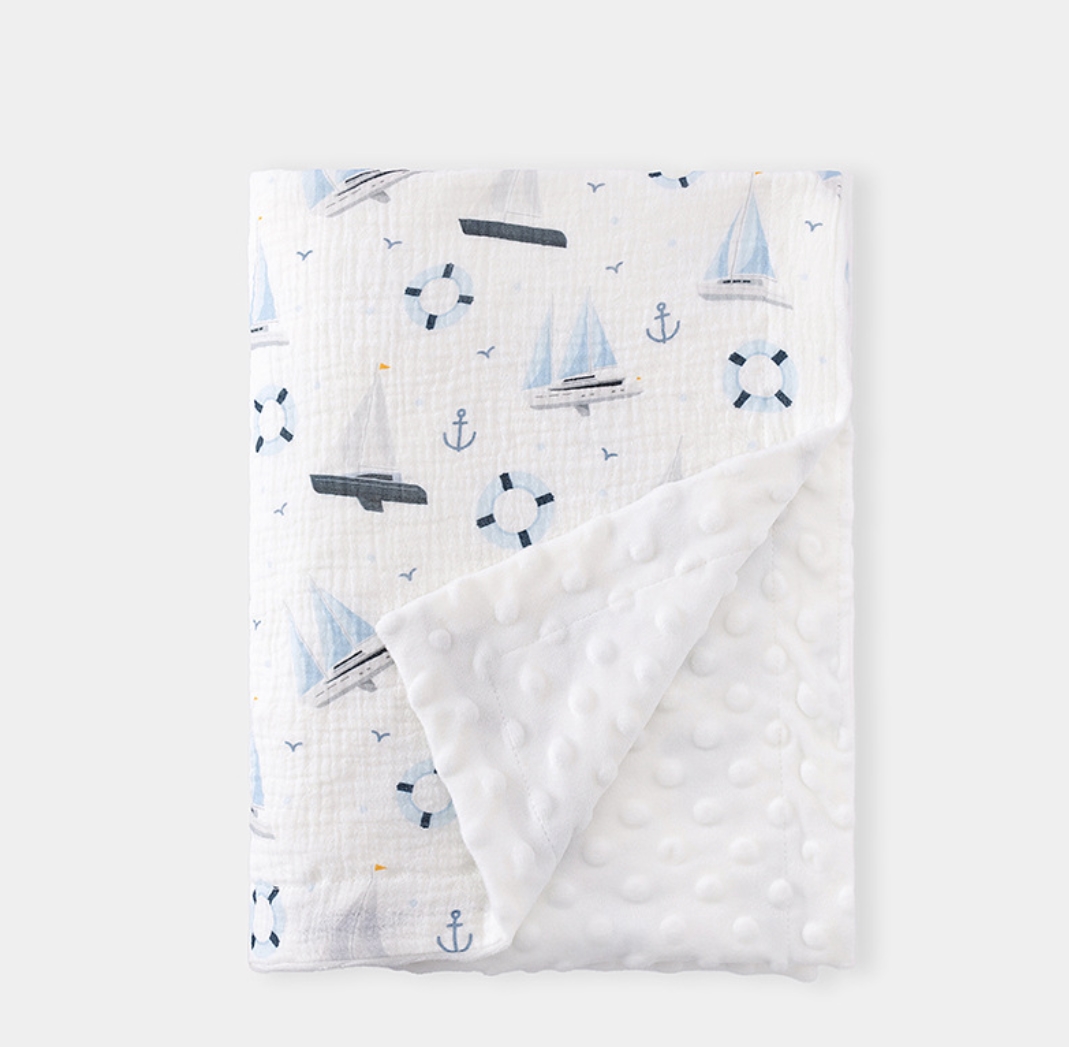 بطانية أطفال من الموسلين لحديث - مراجعة Baby Boy Nursery Quilt وسعره