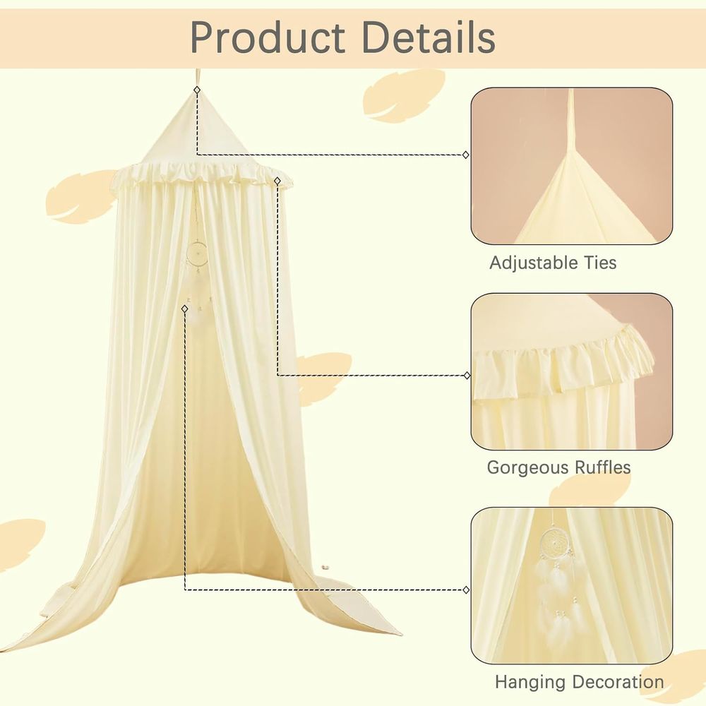 خيمة معلقة دائرية للأطفال بتصم - مراجعة Baby Nursery Curtains وسعره