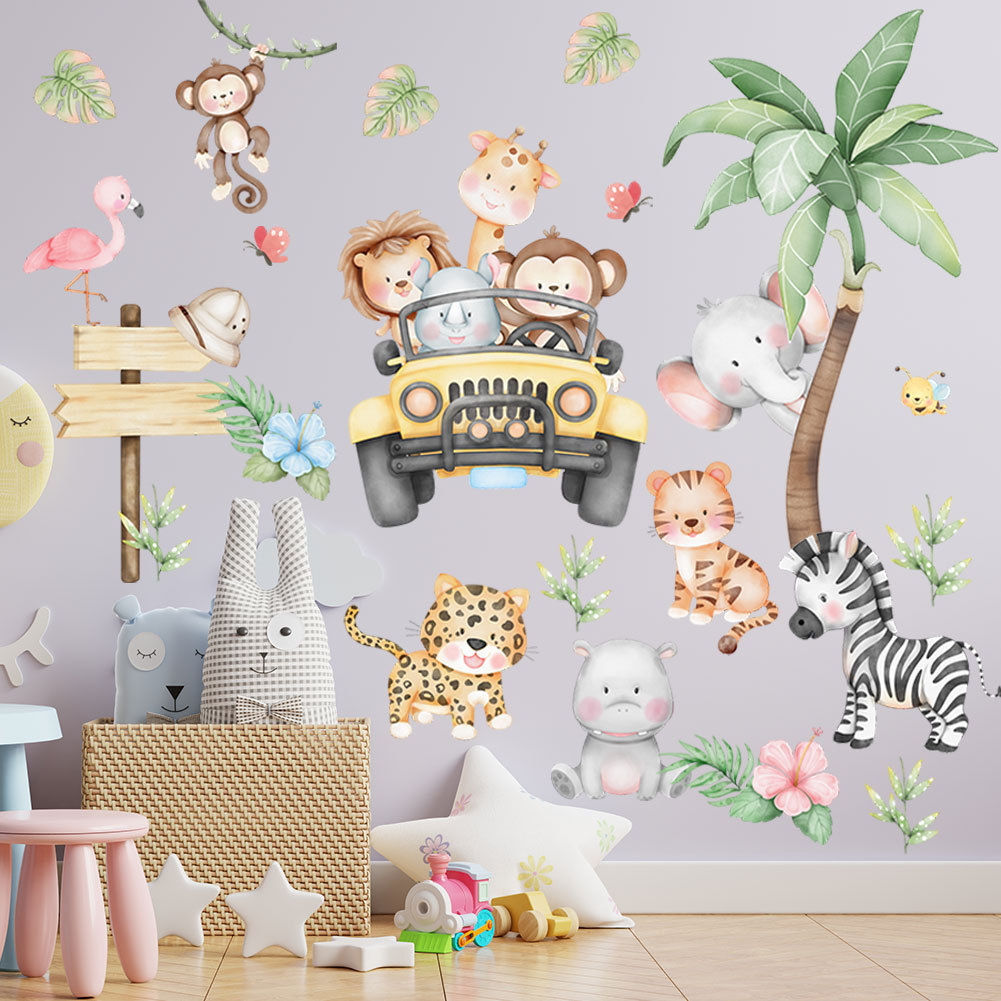 ملصق جداري على شكل شجرة الزراف - مراجعة Baby Nursery Zoo Animals وسعره