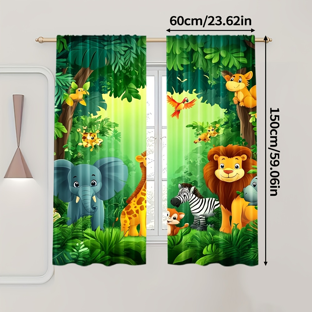 قطعتان من ستائر كرتونية بتصميم - مراجعة Baby Nursery Curtains وسعره