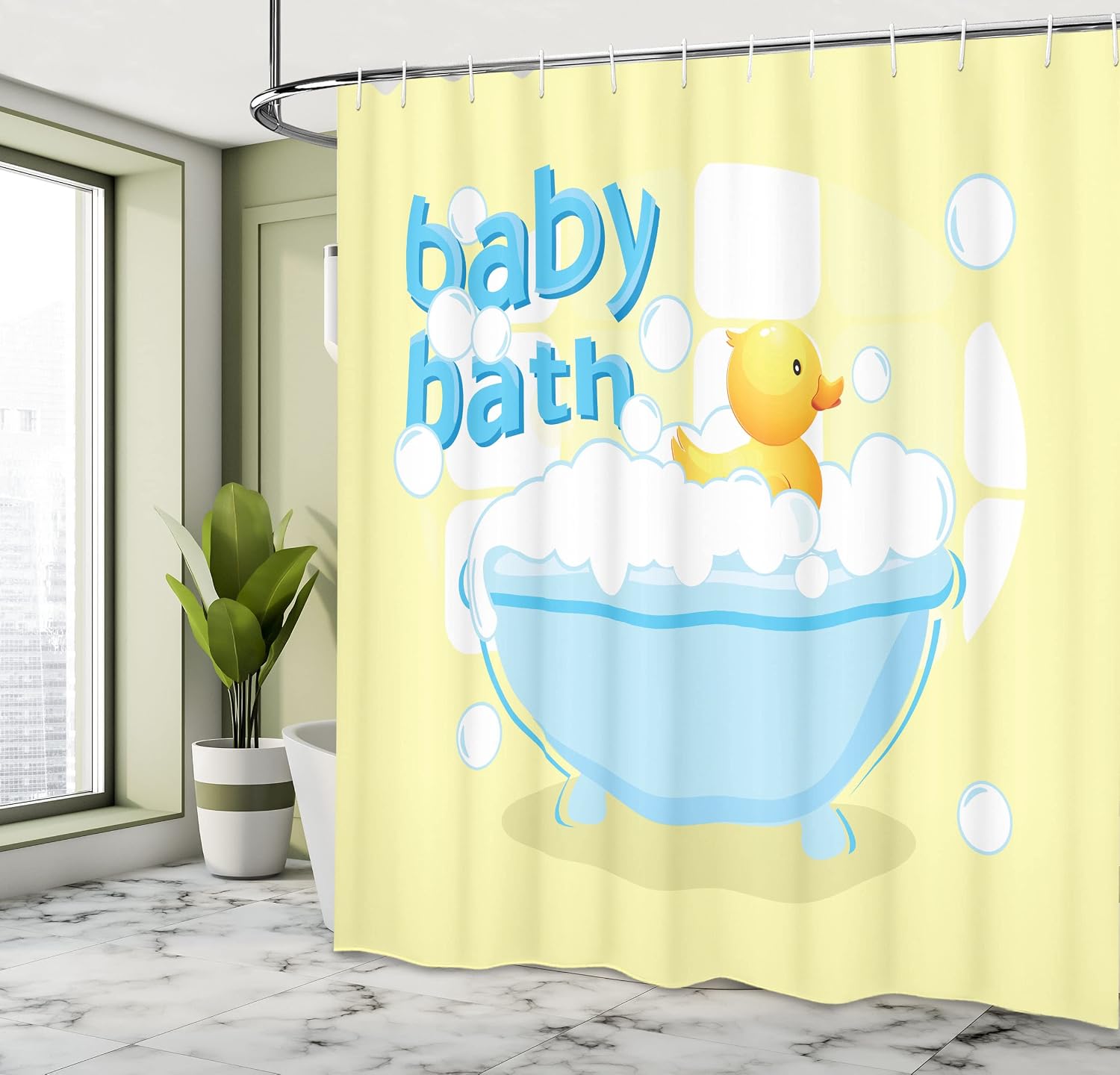 ستارة حمام صفراء للأطفال بتصمي - مراجعة Baby Nursery Curtains وسعره