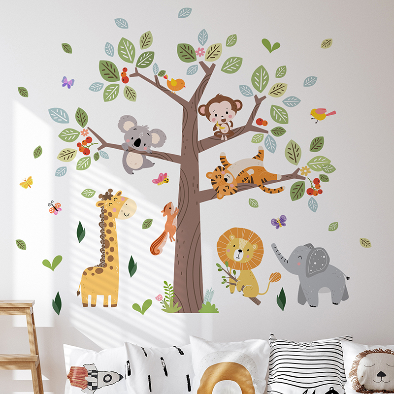 ملصق حائط كبير على شكل حيوانات - مراجعة Baby Nursery Zoo Animals وسعره