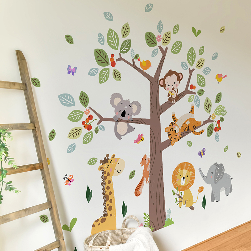 ملصق حائط كبير على شكل حيوانات - مراجعة Baby Nursery Zoo Animals وسعره