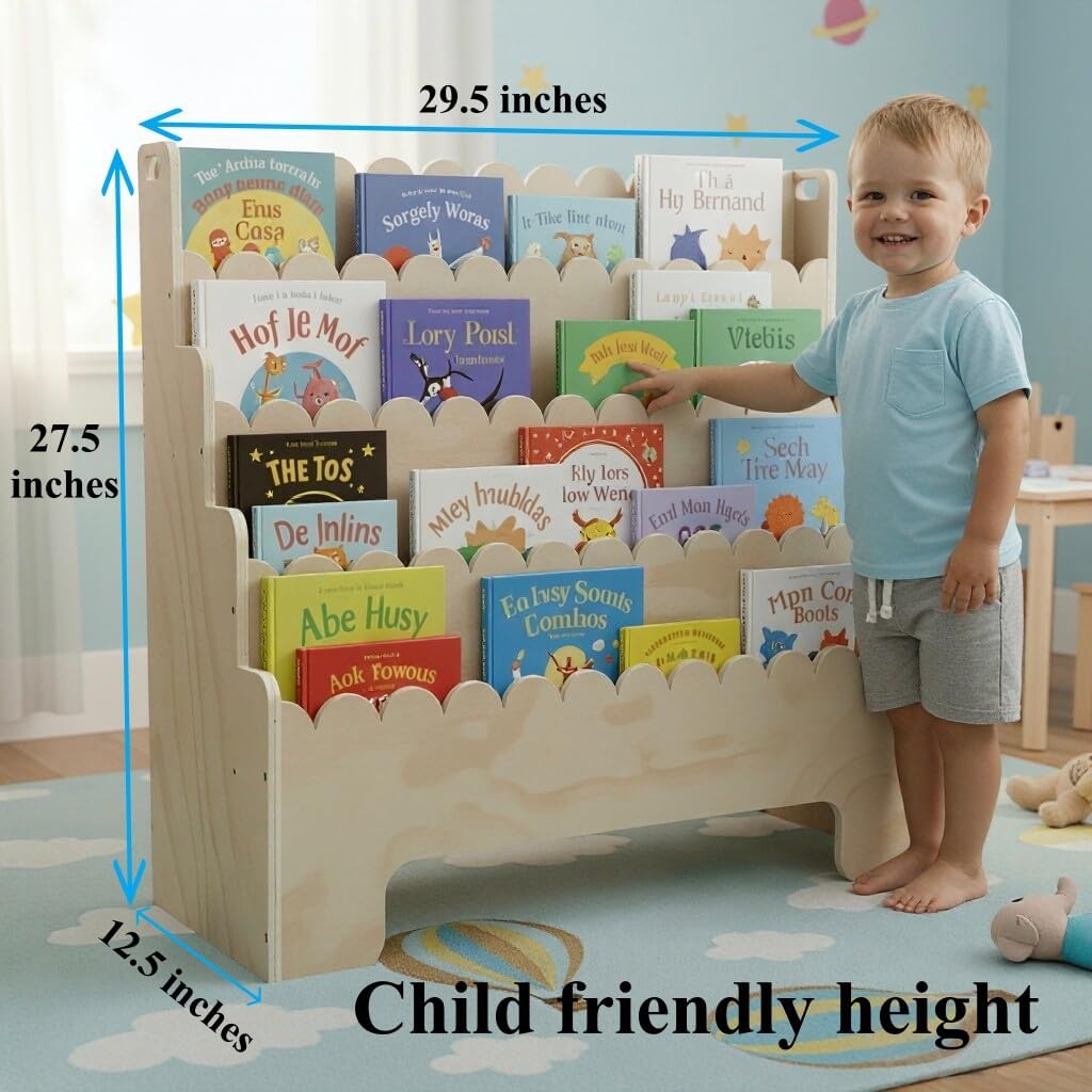 رف كتب للأطفال بأربعة مستويات، - مراجعة Baby Nursery Shelf وسعره