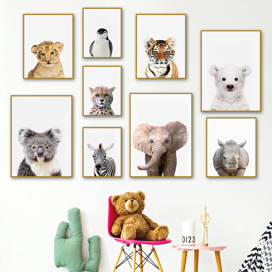 لوحات فنية جدارية لغرفة الأطفا - مراجعة Baby Nursery Zoo Animals وسعره