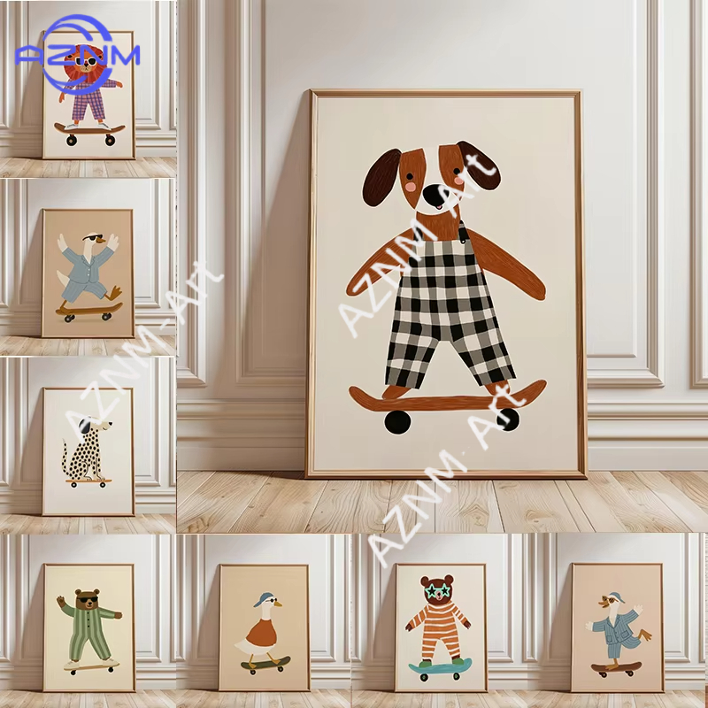 لوحة فنية مضحكة لحيوانات تمارس - مراجعة Baby Nursery Home وسعره