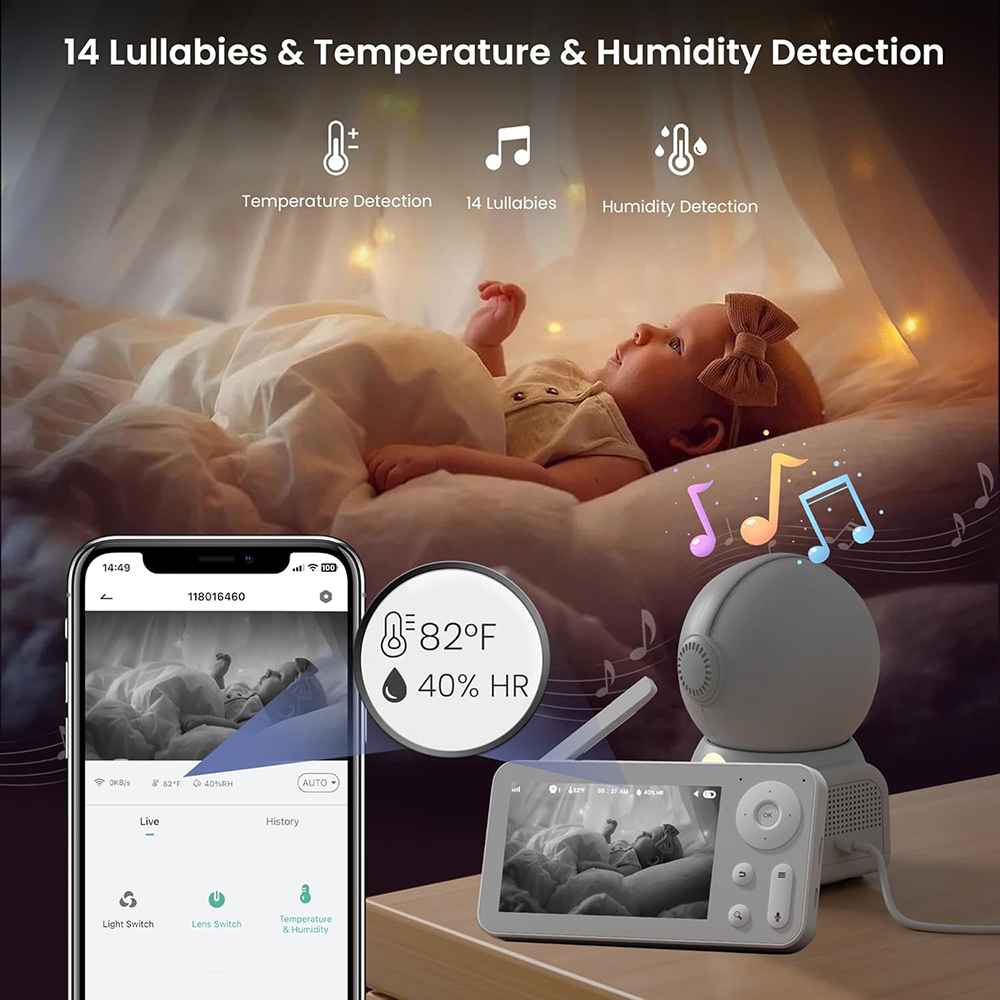 جهاز مراقبة الطفل 2K مع كاميرت - مراجعة Baby Nursery Camera وسعره